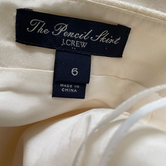 J. Crew White & Black Colorblock Wool The Pencil Skirt - Picture 6 of 7